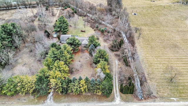 aerial view with a rural view