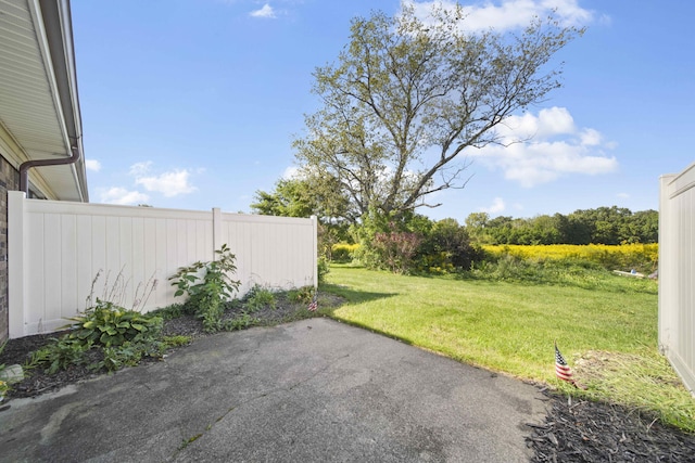 view of yard with a patio area