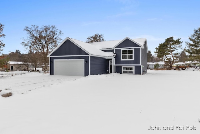 view of front of house with a garage