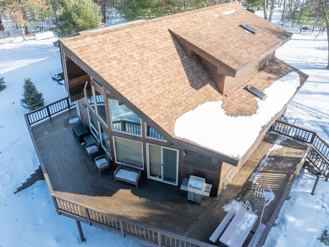 view of snowy aerial view