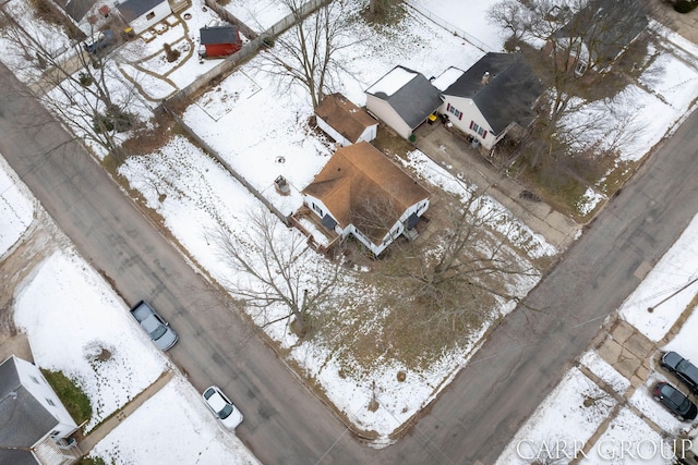 view of snowy aerial view