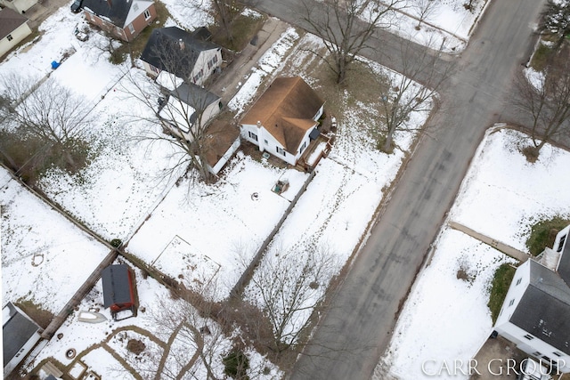 view of snowy aerial view