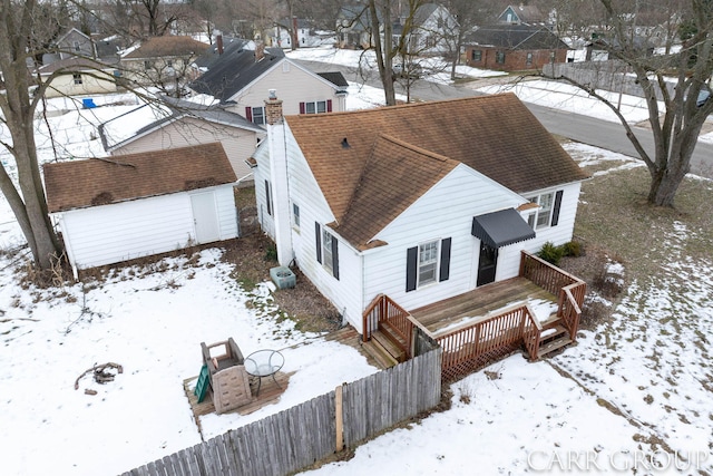 view of snowy aerial view