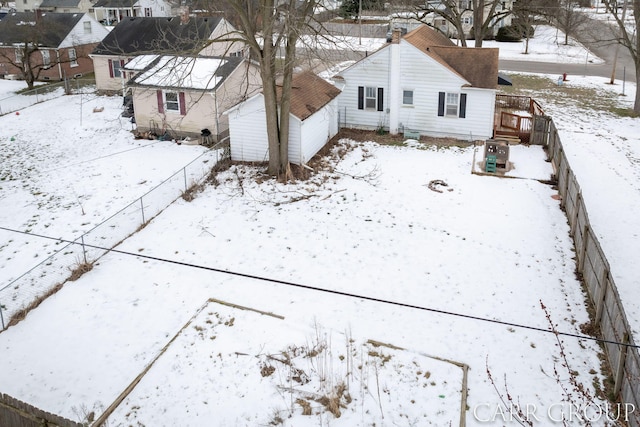 view of snowy aerial view