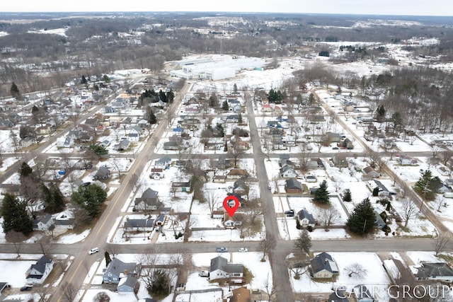 view of snowy aerial view