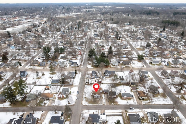 view of snowy aerial view