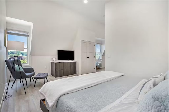 bedroom featuring light hardwood / wood-style floors