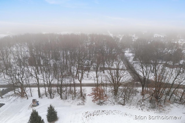 view of snowy aerial view