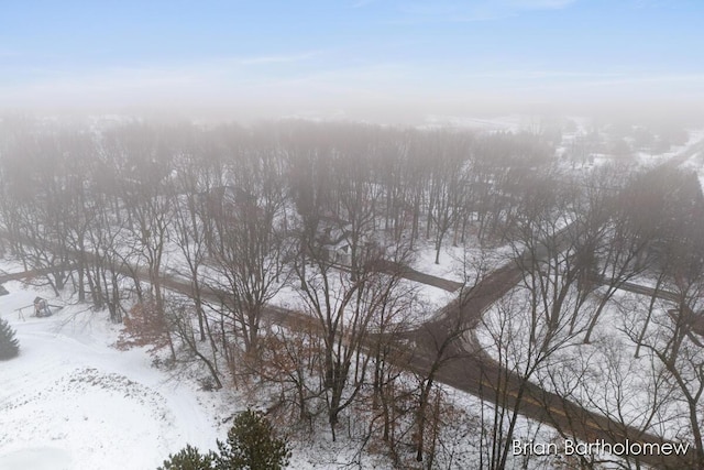 view of snowy aerial view