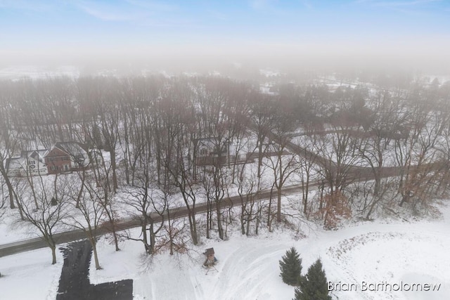 view of snowy aerial view