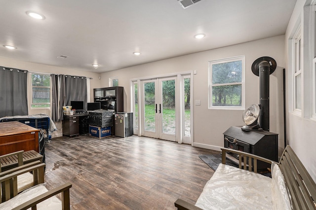 2678 Richmond St NW, Grand Rapids, MI 49504 - home office featuring french doors, recessed lighting, baseboards, and dark wood-type flooring