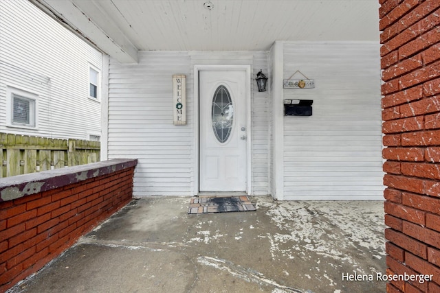 view of doorway to property