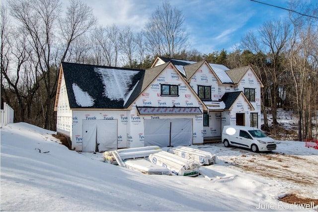 property in mid-construction featuring a garage