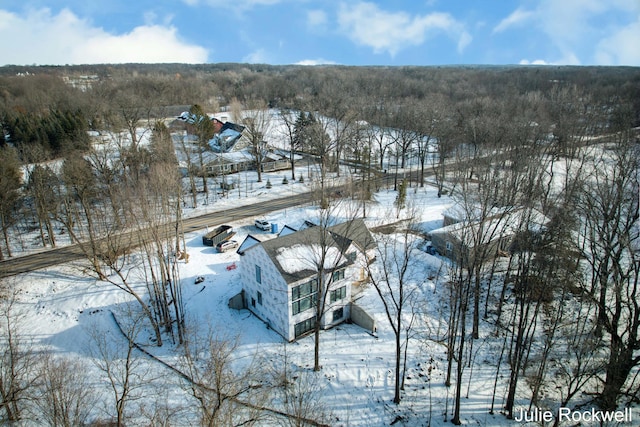 view of snowy aerial view