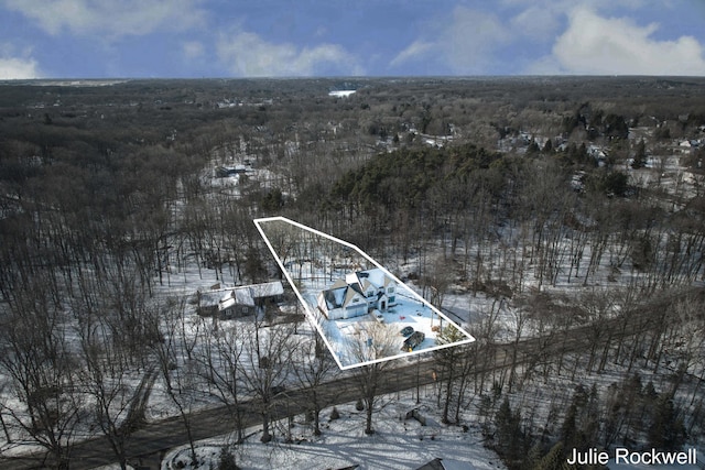 view of snowy aerial view