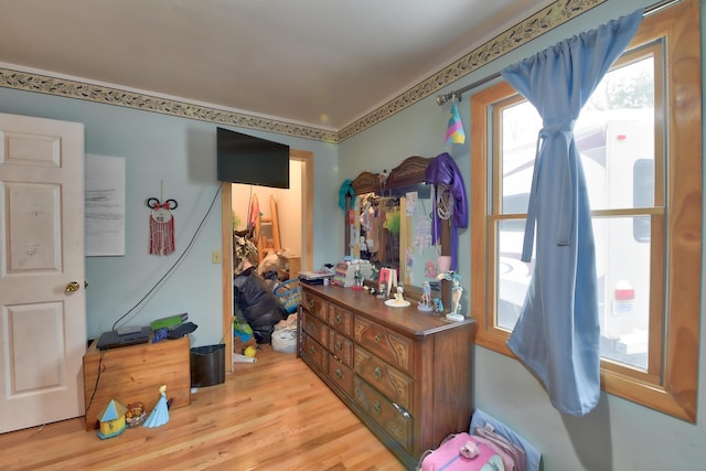 bedroom featuring light hardwood / wood-style floors