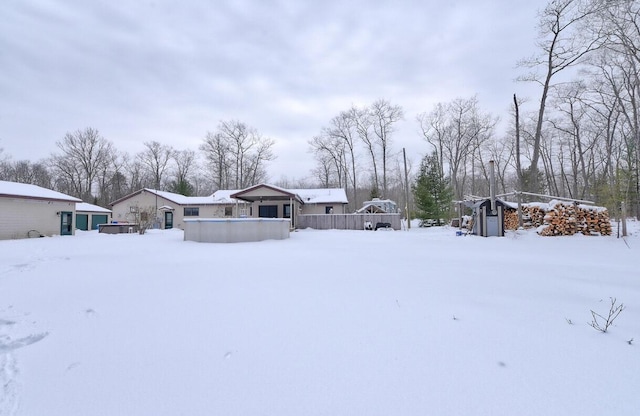 view of snowy yard