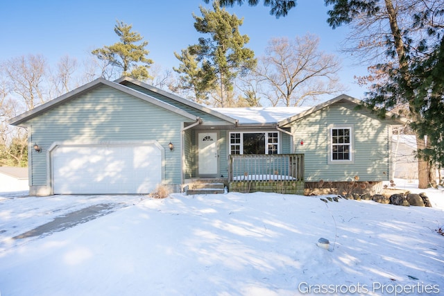 single story home featuring a garage