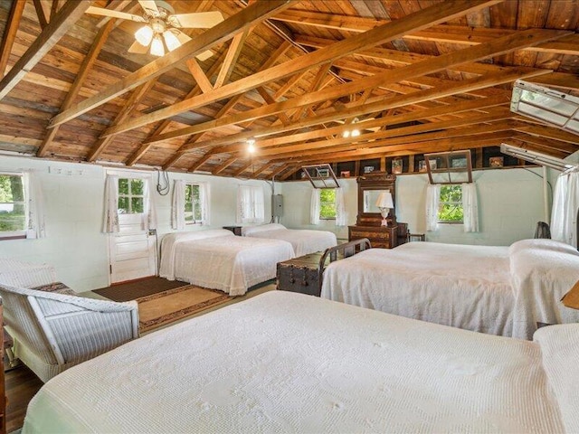 bedroom featuring vaulted ceiling