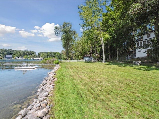 view of water feature featuring a boat dock