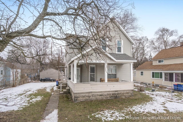 view of front of home with covered porch