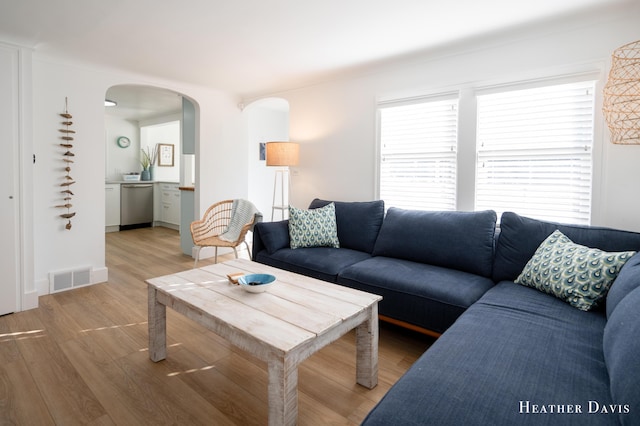 living room featuring hardwood / wood-style flooring