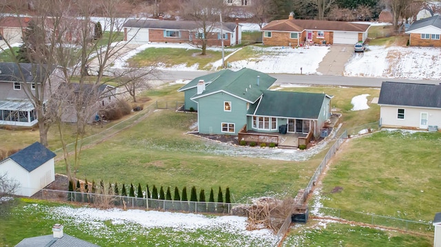 view of snowy aerial view