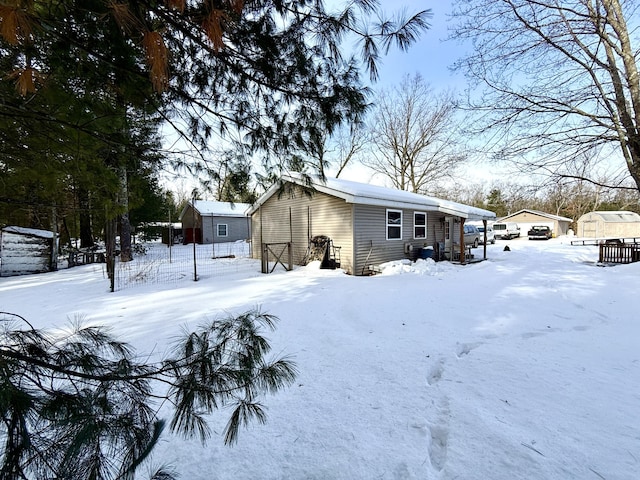 view of snowy exterior