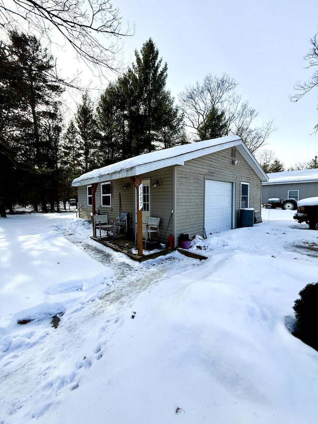 exterior space featuring a garage