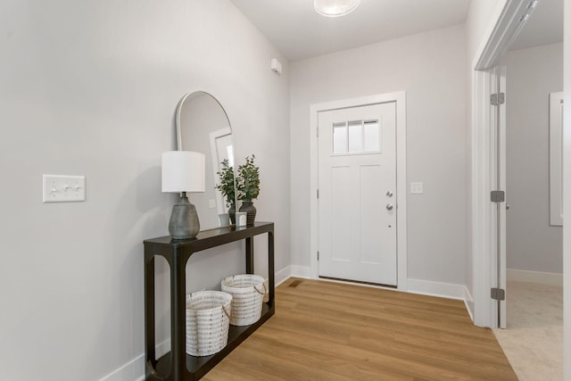 foyer entrance featuring light hardwood / wood-style floors