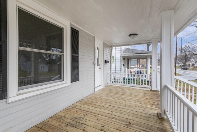 deck with covered porch