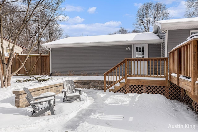 exterior space featuring a wooden deck