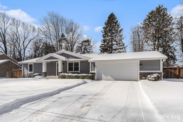 view of front of house with a garage