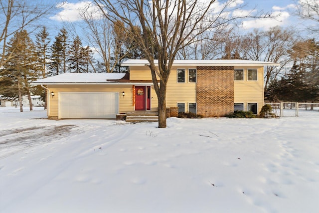 tri-level home with a garage