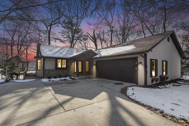 view of front of home featuring a garage