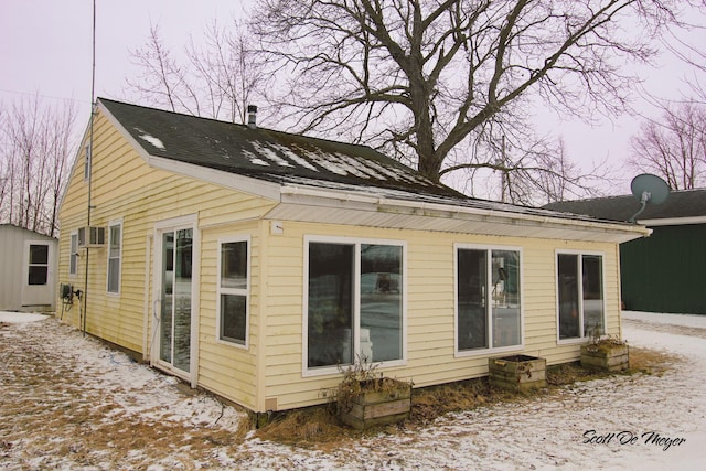 view of snowy exterior