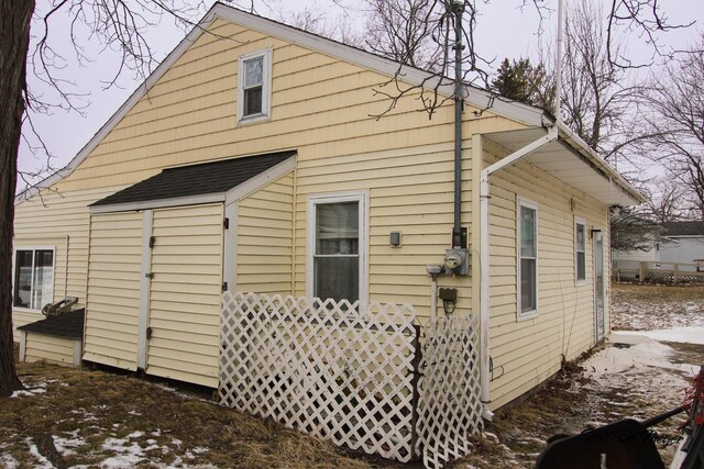 view of snowy exterior