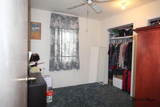 carpeted bedroom with a closet