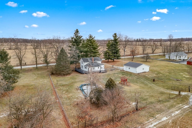 bird's eye view featuring a rural view