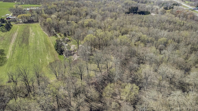 aerial view with a forest view