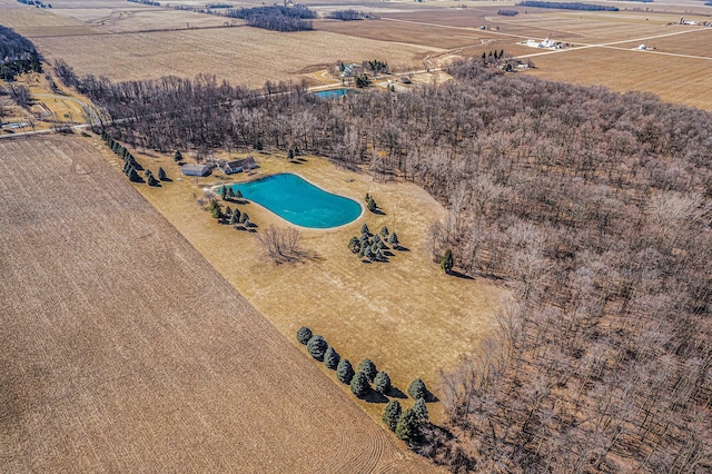 drone / aerial view with a rural view