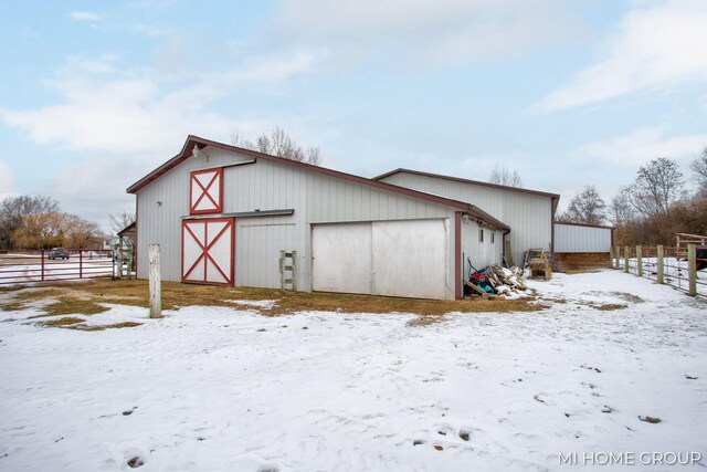 view of snow covered structure