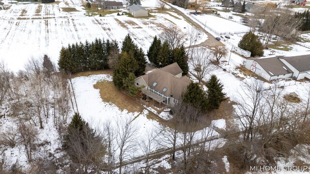 view of snowy aerial view