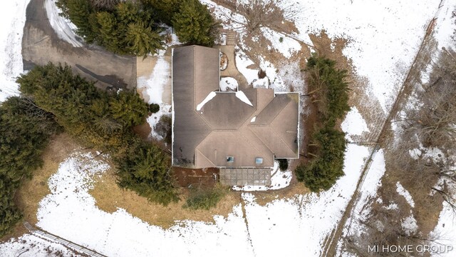 view of snowy aerial view