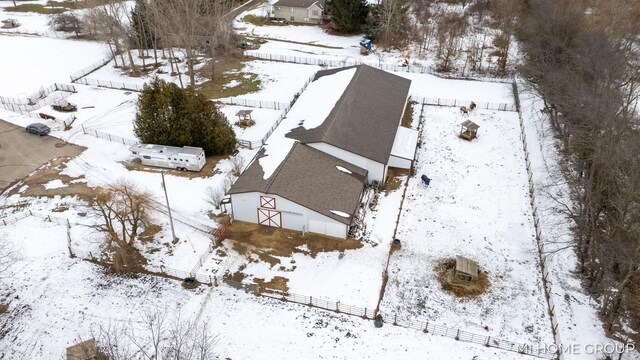 view of snowy aerial view