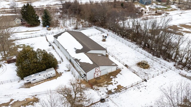 view of snowy aerial view