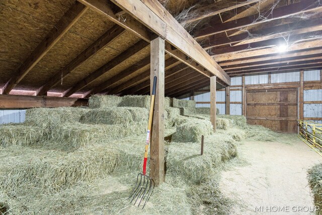 view of unfinished attic