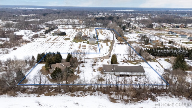 view of snowy aerial view