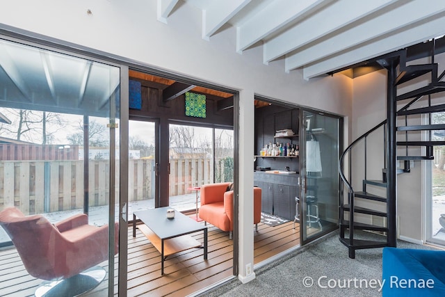 entryway with stairs