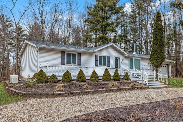 single story home with a garage